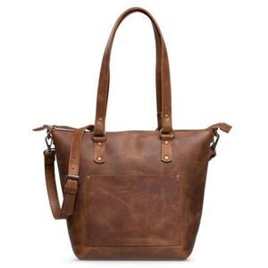 Hides Crossbody Leather Tote Size Medium Saddle Brown Handmade handbag $345